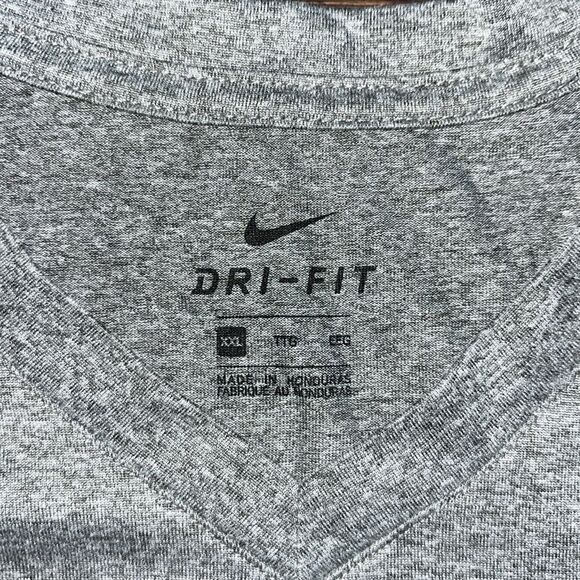 Big man Gray Nike Tee dri fit Running Marathon T shirt XXL work out gym yoga - Picture 3 of 4
